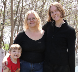 Patricia Miller, center, with her son and attorney Susan Griskonis.