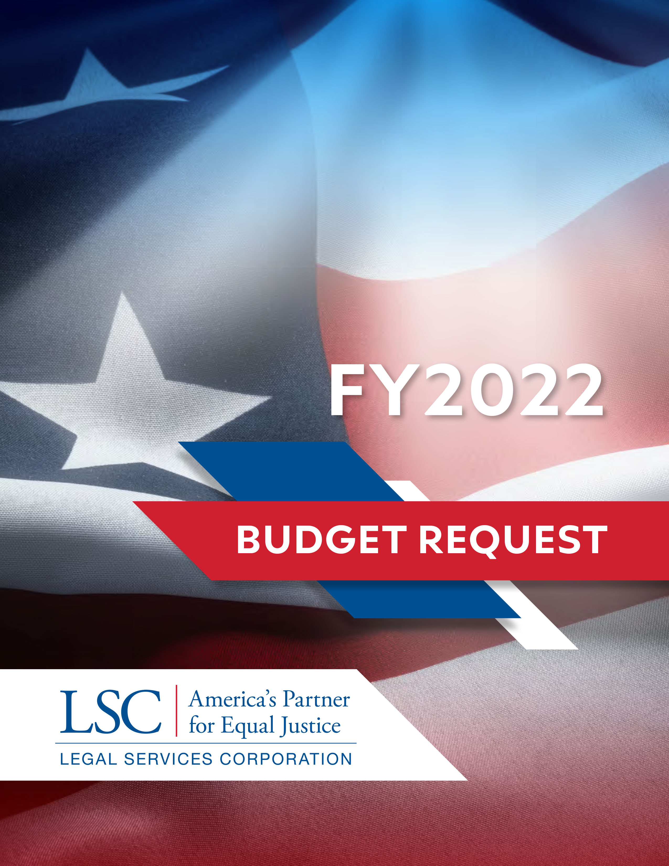 Budget Request cover image with colorized American flag