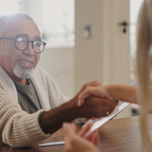 man receiving legal help